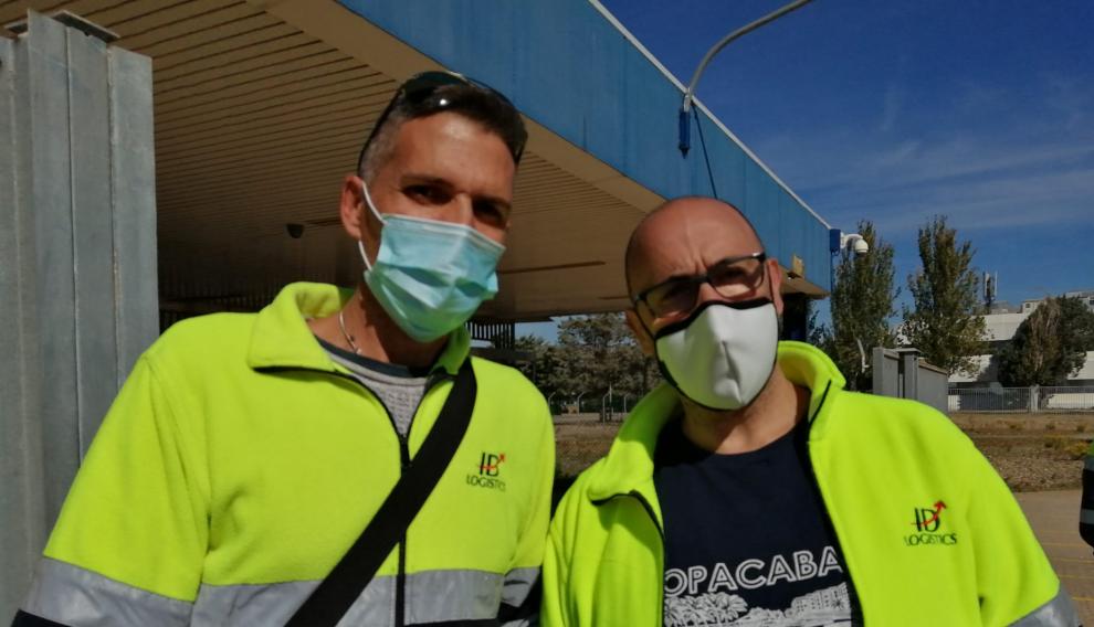 Óscar Alcalde y Ricardo de la Mata, trabajadores de IDL, auxiliar de PSA Stellantis en Figueruelas.