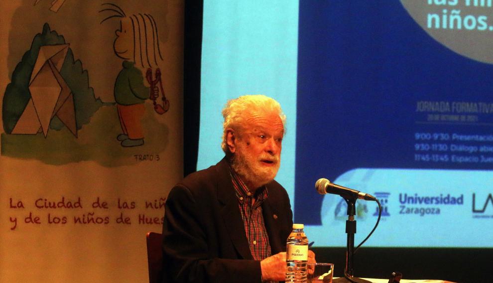 Francesco Tonucci durante la jornada de formación impartida este miércoles.