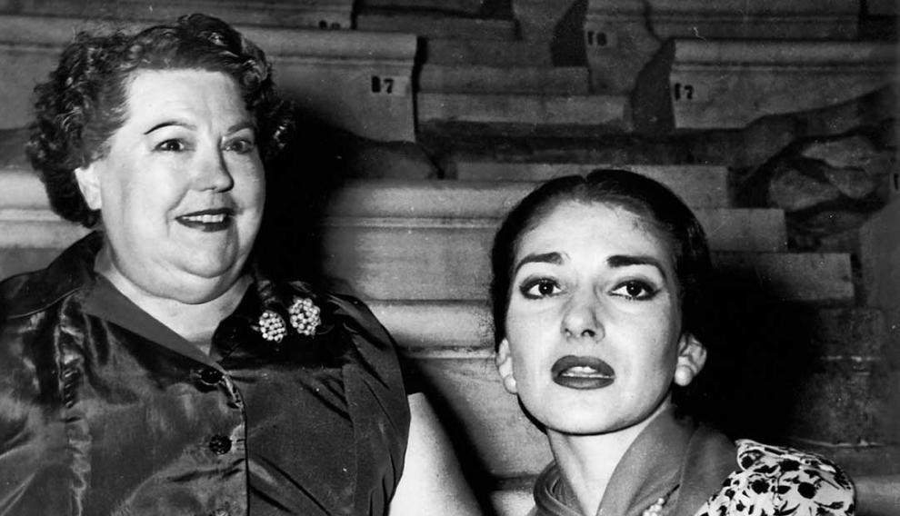 Elvira de Hidalgo con su alumna y su amiga del alma, Maria Callas.