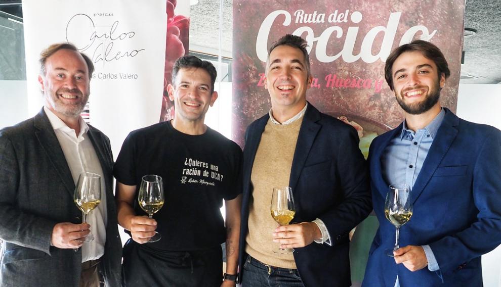 Carlos Valero, Rubén Marqueta, Manu Jiménez y Hugo Valero, en la presentación de la Ruta del Cocido.