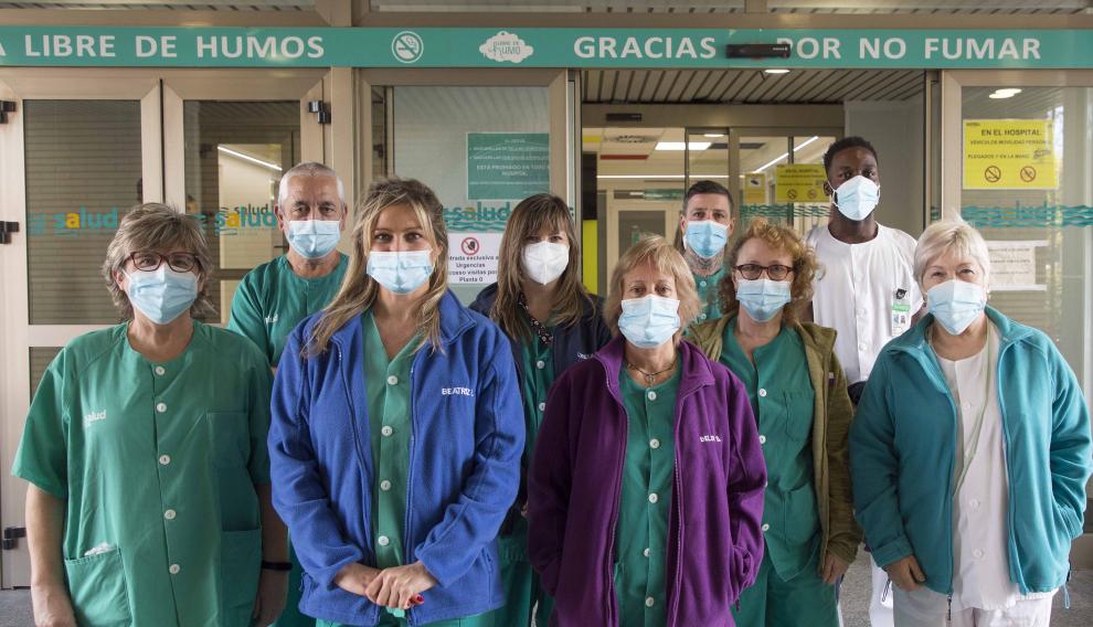Personal de paritorios y la sexta planta (de alto riesgo) del Hospital Materno Infantil de Zaragoza.
