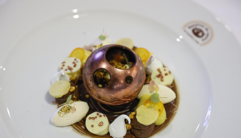 El plato realizado por los cocineros aragoneses Toño Rodríguez y Nerea Bescós.