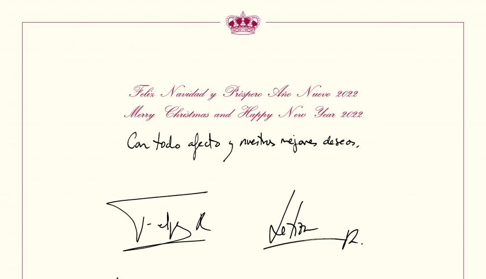 Felicitación navideña de los reyes y sus hijas este año