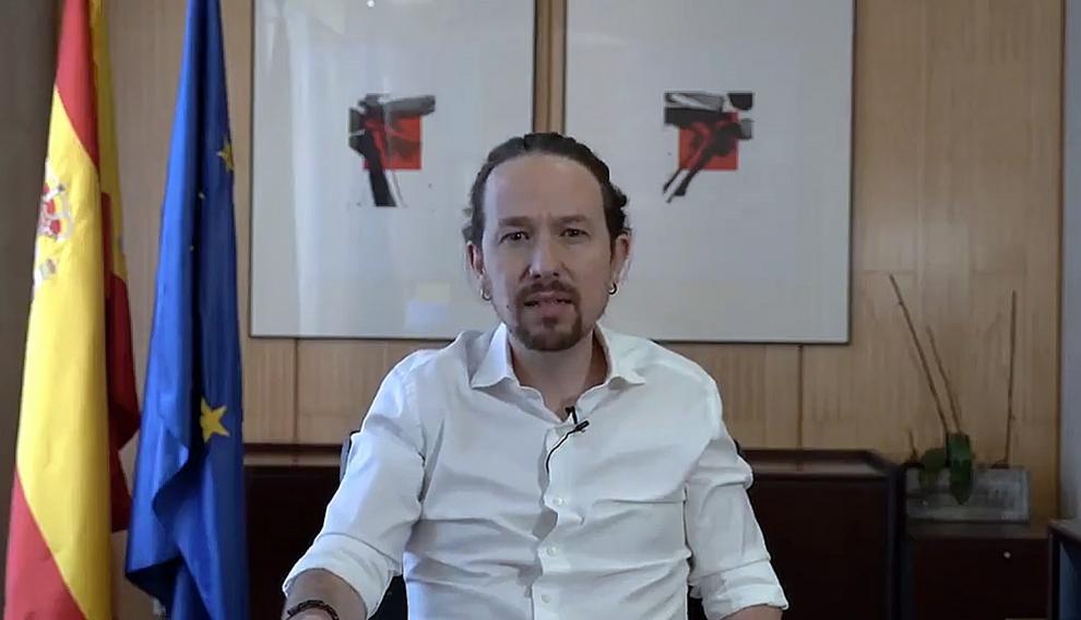 Pablo Iglesias anuncia su dimisión en un video difundido en las redes sociales.