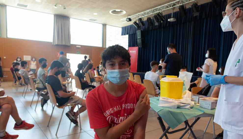Vacunación de menores en Zaragoza.