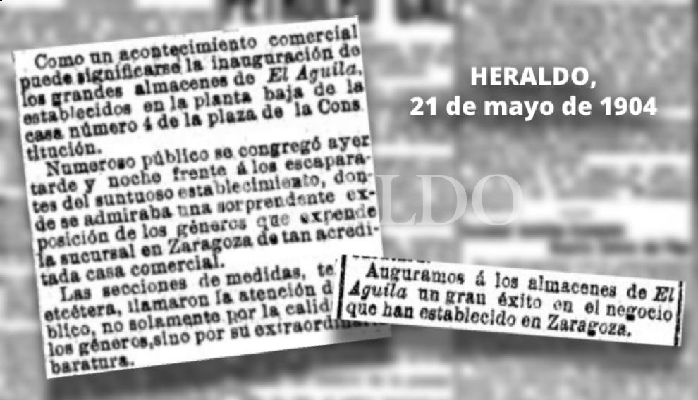 Noticia de HERALDO sobre la inauguración de la primera tienda de Almacenes El Águila.