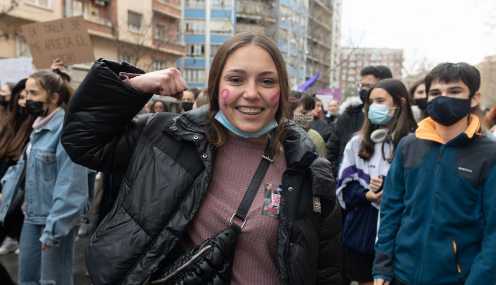 Adriana Gómez ha participado este lunes al mediodía en la marcha estudiantil