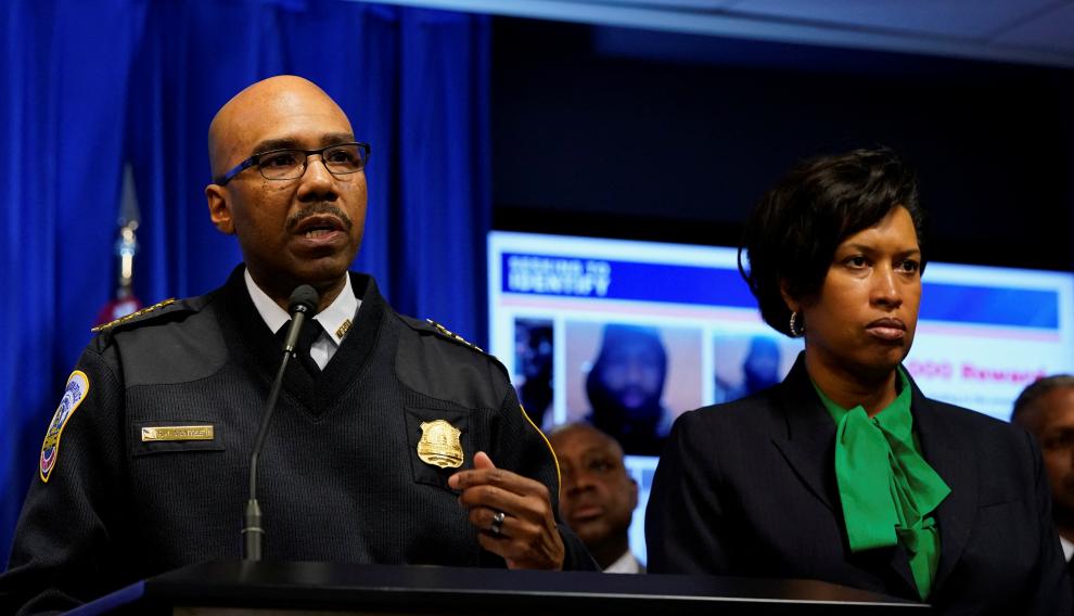 Washington and New York officials speak about recent shootings of homeless people during news conference, in Washington