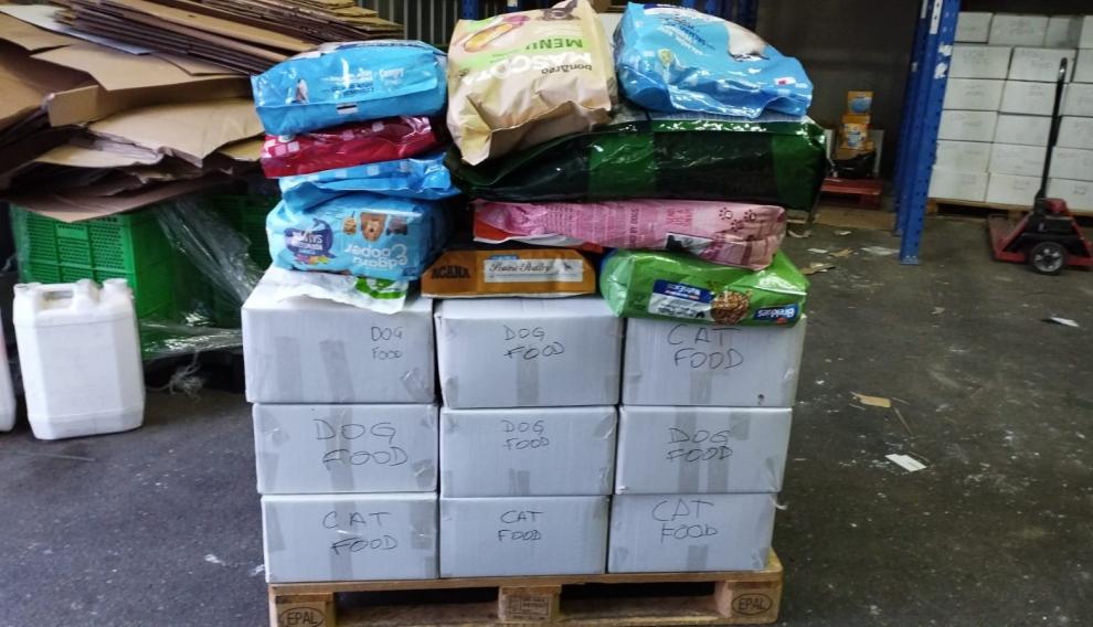 Algunas de las cajas recogidas en Zaragoza.