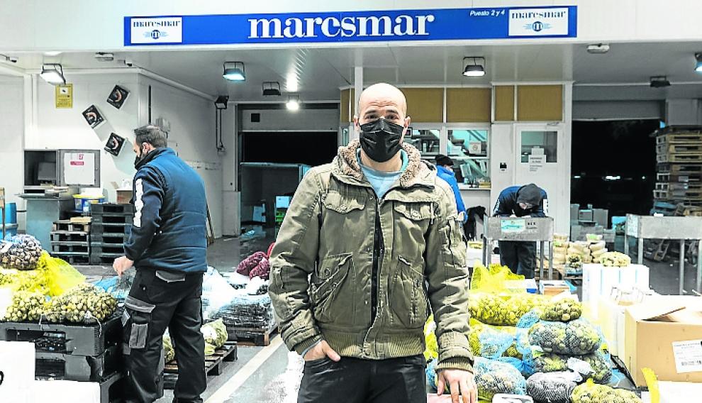 Samuel Franco, el viernes, en la lonja de pescado.
