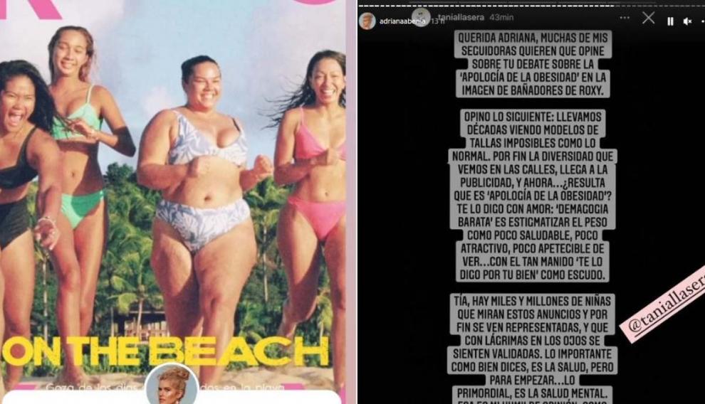 La polémica reflexión de Adriana Abenia sobre la obesidad y su encontronazo con Tania Llasera a través de las stories de Instagram.
