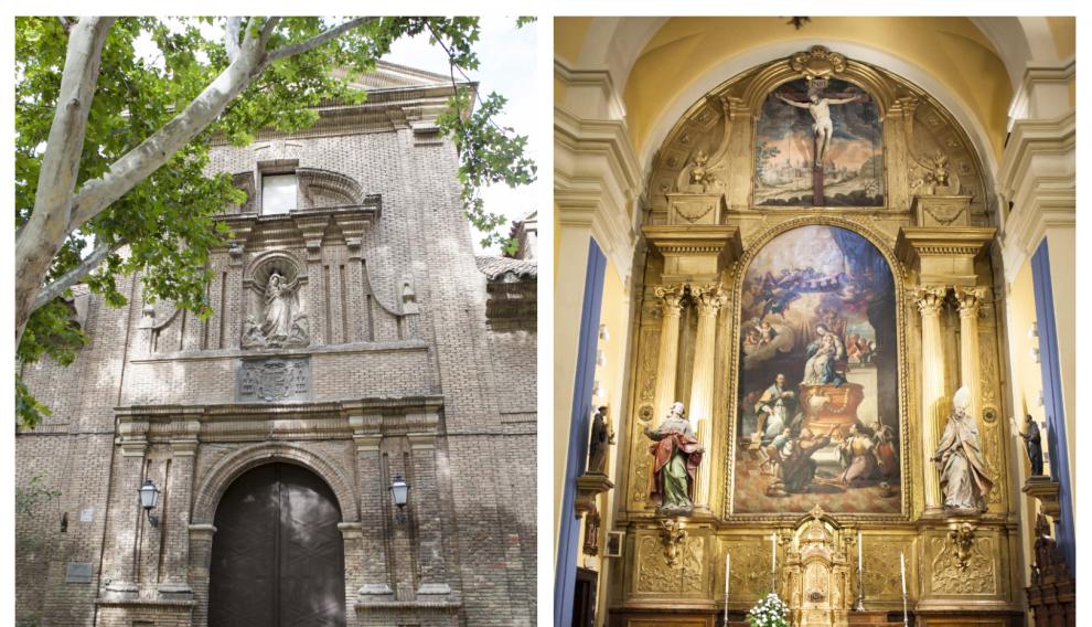 Exterior e interior de la iglesia de Nuestra Señora de Gracia.