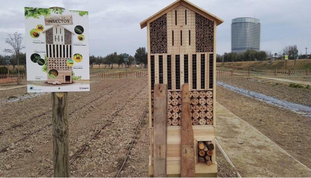 Uno de los hoteles de insectos que se pueden ver en la Expo y el Parque del Agua.