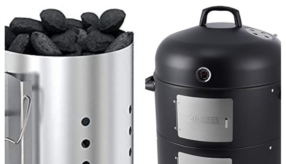 Una chimenea encendedora y un ahumador vertical.