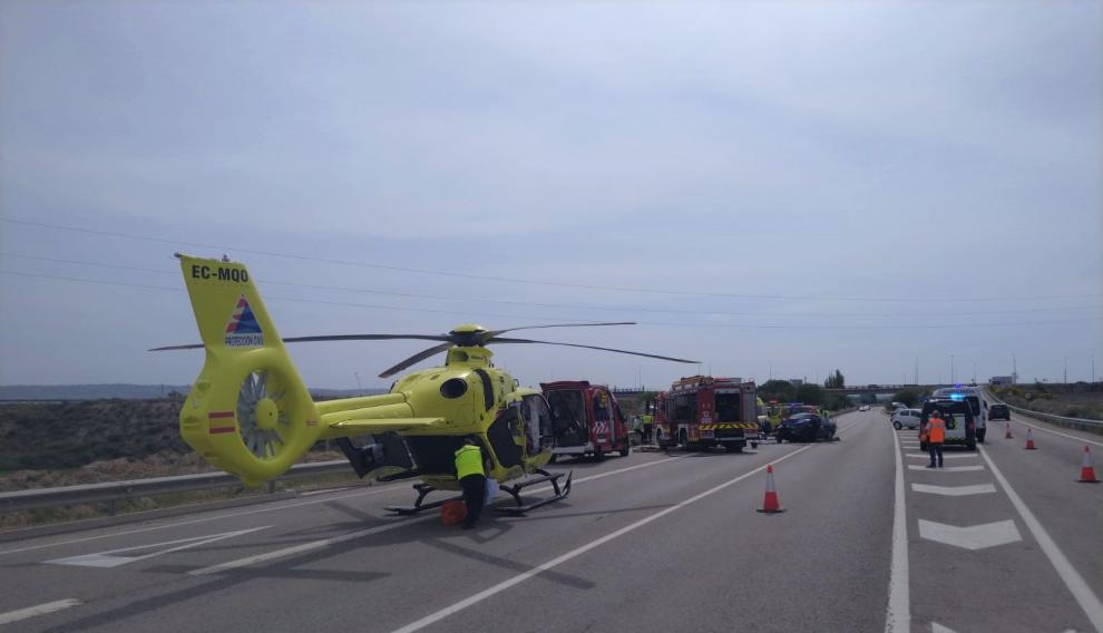 Accidente en la N-232 a la altura de El Burgo de Ebro.