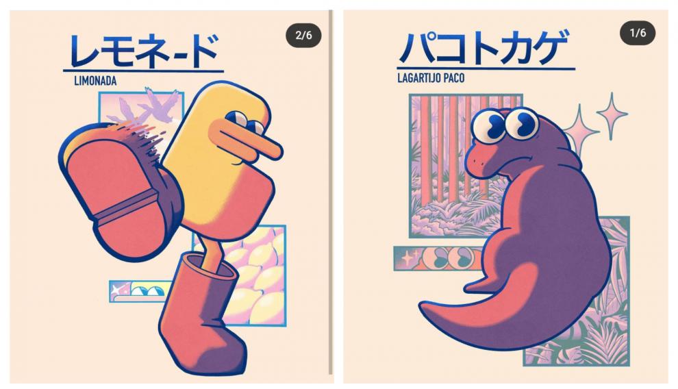 La Pata Limonada y el Lagartijo Paco, dos de los personajes de Gecko.