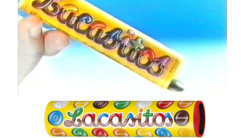 El clásico tubo de Lacasitos frente al actual.