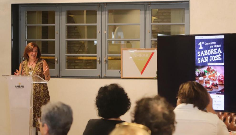 Sara Fernández en la presentación de 'Saborea San José'.