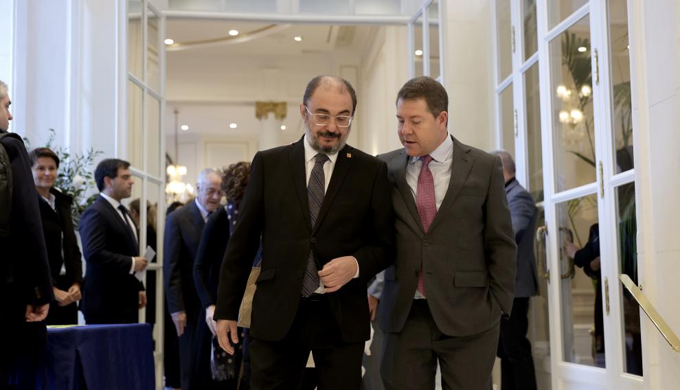 Los presidentes del Gobierno de Aragón y de Castilla-La Mancha, Javier Lambán y Emiliano García-Page