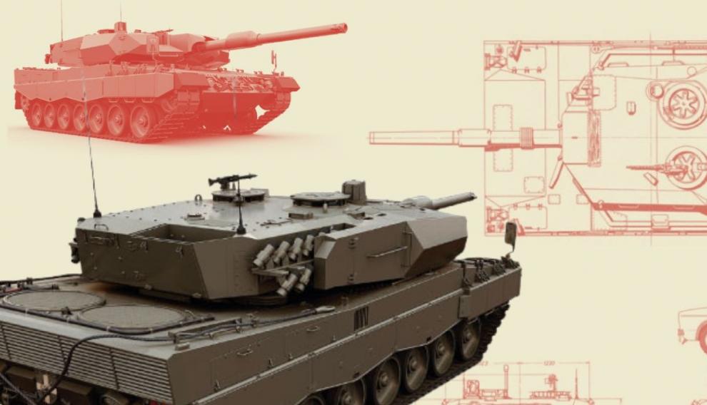 El tanque Leopard de fabricaciíon alemana tiene 53 efectivos aparcados desde 2012 en el cuartel de Casetas.