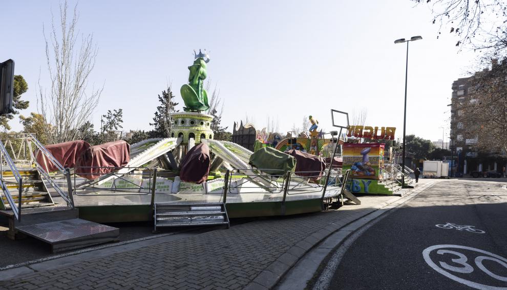 La zona oeste del parque, con la calle de García Gazulla, donde se ubican las ferias.