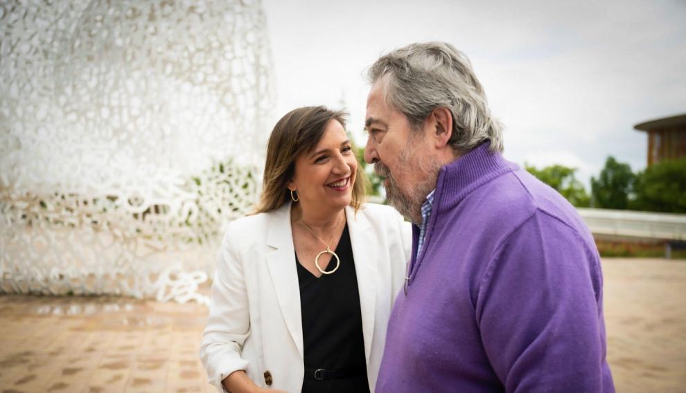 Lola Ranera y Juan Alberto Belloch, este viernes en el recinto de la Expo.