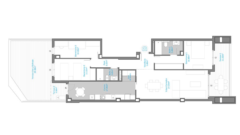 Plano 2 Aljafería Suites