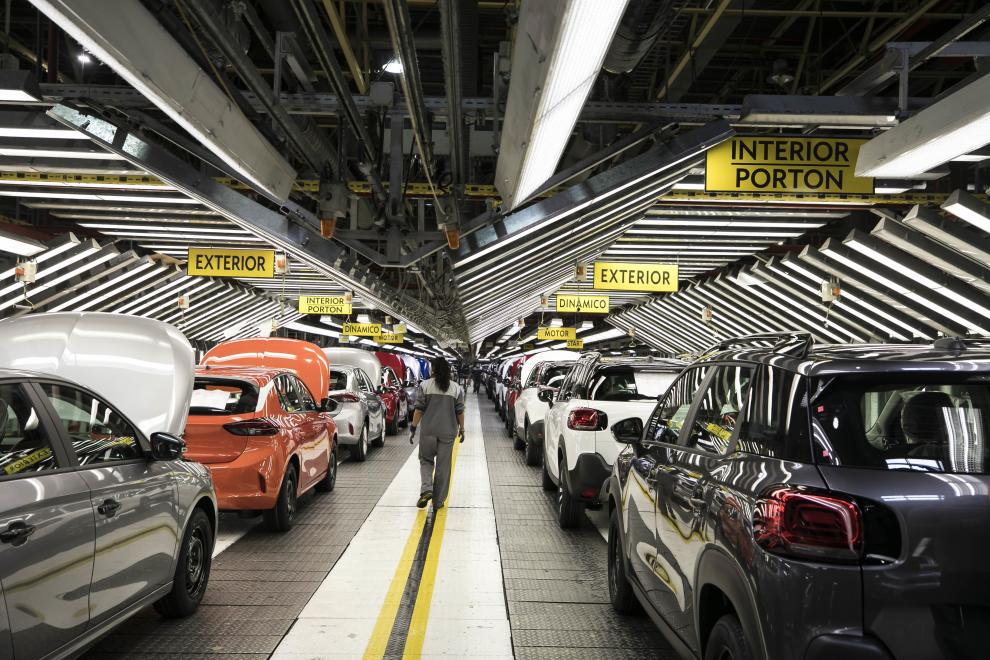 Cadena de montaje de Opel España, del grupo Stellantis, en Figueruelas.