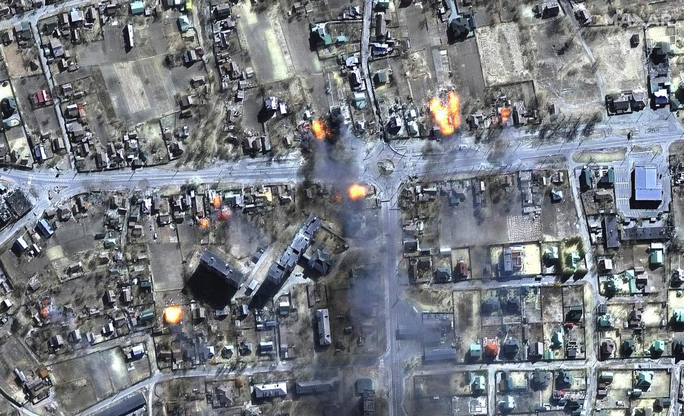 Vista aérea de un ataque Chernihiv