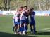 Los jugadores del CD Ebro celebran un gol en La Almozara.