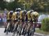 El equipo Jumbo-Visma, este viernes durante la primera etapa de La Vuelta 2022, con una crono inaugural