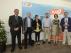 Los miembros del consejo de administración tras reunirse en el aeropuerto de Teruel.