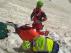 Auxilio de un montañero herido tras caerse en un nevero del Portillón Superior el pasado 11 de julio
