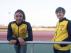 Salma Paralluelo y Esther Lahoz, el pasado miércoles, en la pista de atletismo 'Corona de Aragón'.