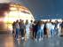 Visitantes en el vestíbulo del Planetario