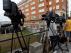 Varios medios toman imágenes del hotel donde continúan confinados los jugadores del Fuenlabrada