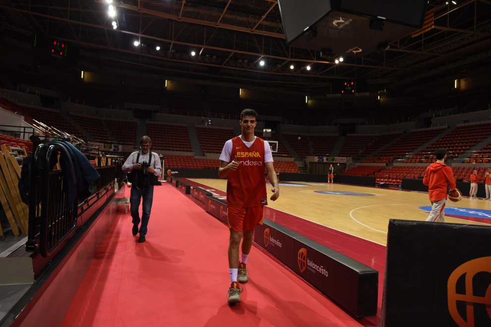 Entrenamiento de la selección española de baloncesto en el Príncipe Felipe.