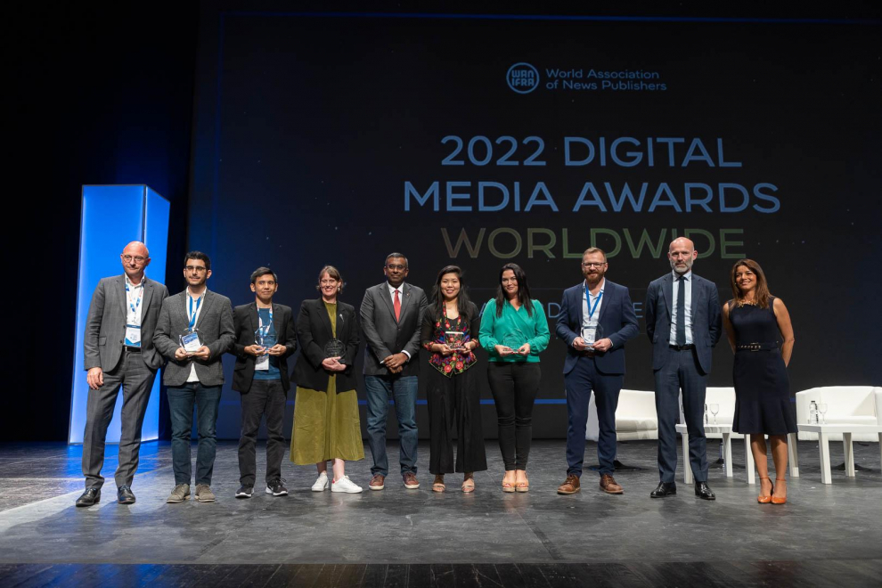 Entrega de los premios a los medios digitales de todo el mundo en el marco del congreso de WAN-INFRA.