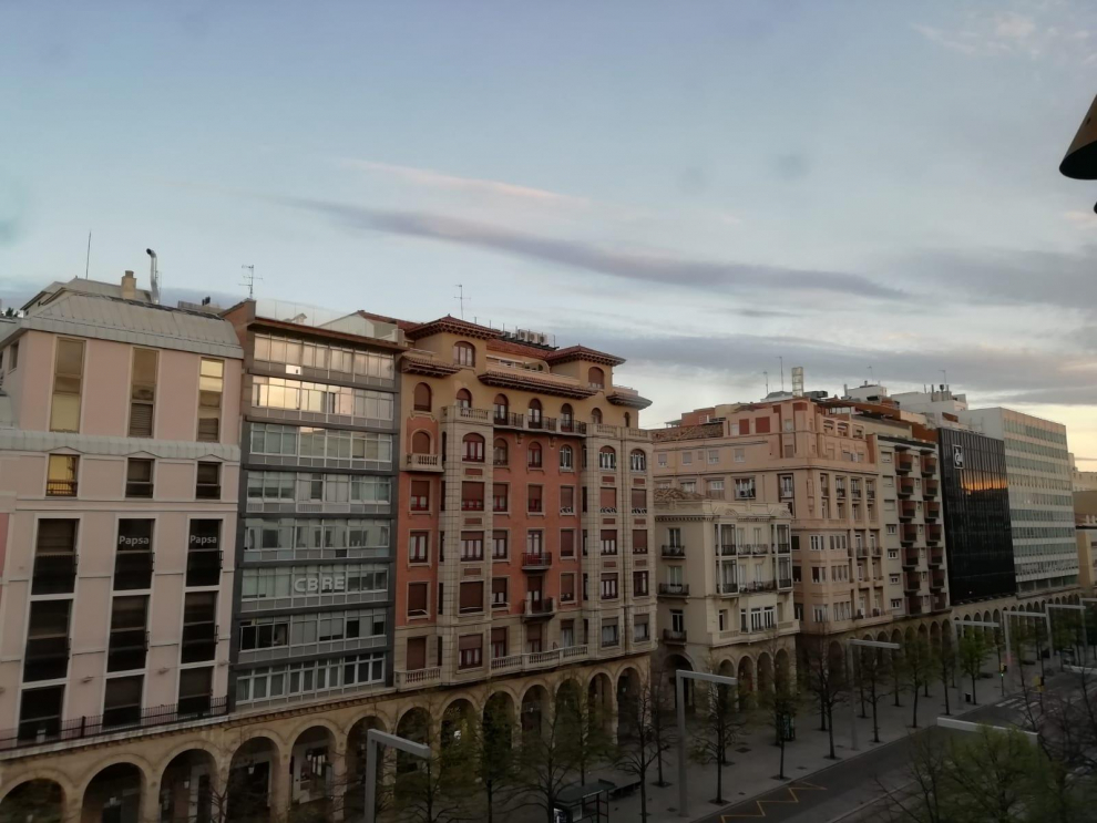 Imagen del paseo de la Independencia de Zaragoza, este jueves.