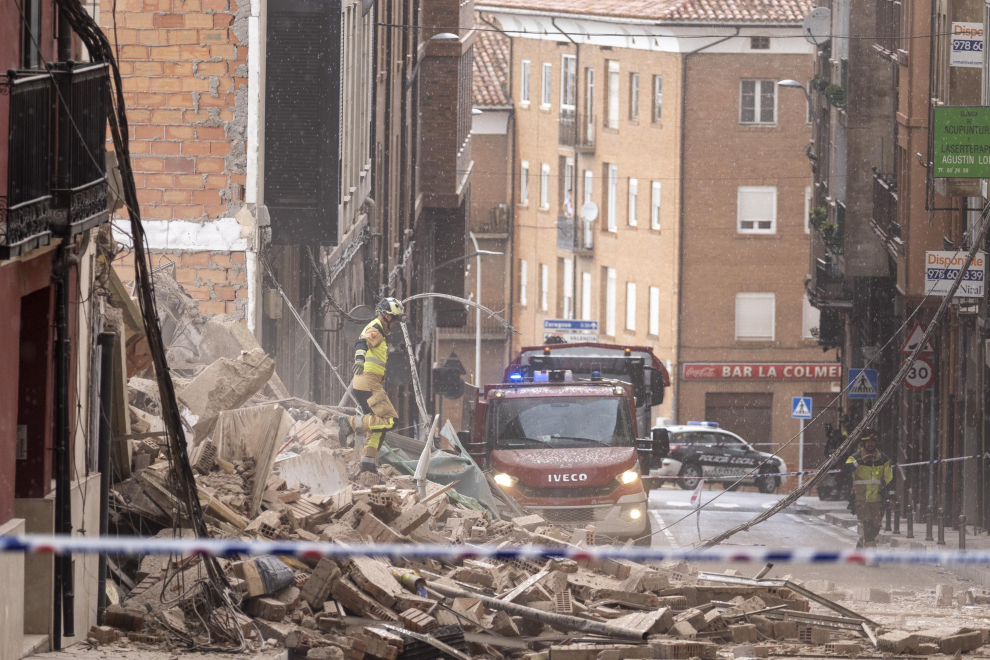 Fotos del desprendimiento de un edificio