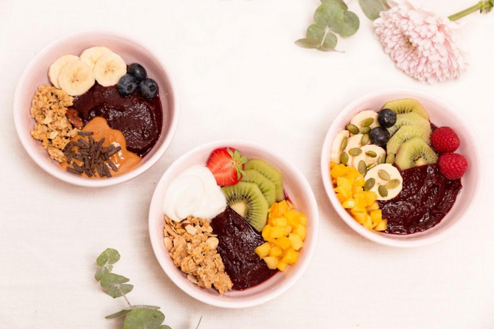 Boles de açaí de Mi Habitación Favorita, la cafetería del Hotel Sauce, en Espoz y Mina.