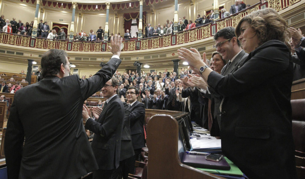 Imágenes del Congreso de los Diputados el 20 de diciembre en la votación de Mariano Rajoy como presidente del Gobierno