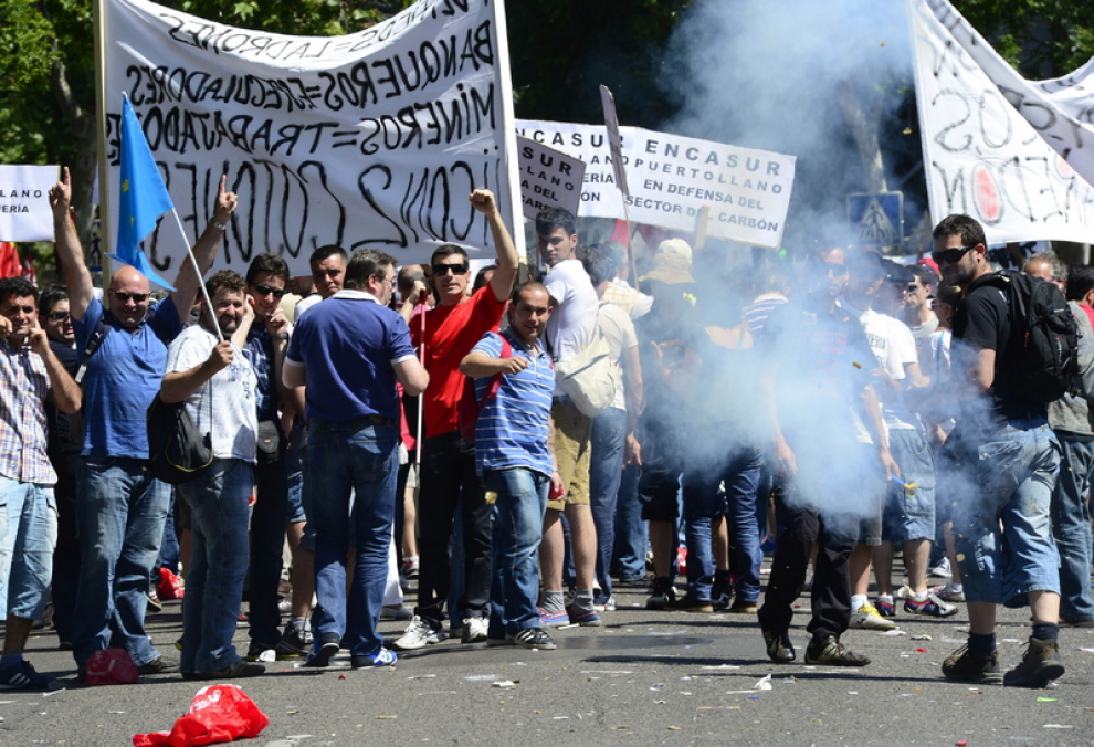 Manifestación de los mineros en Madrid
