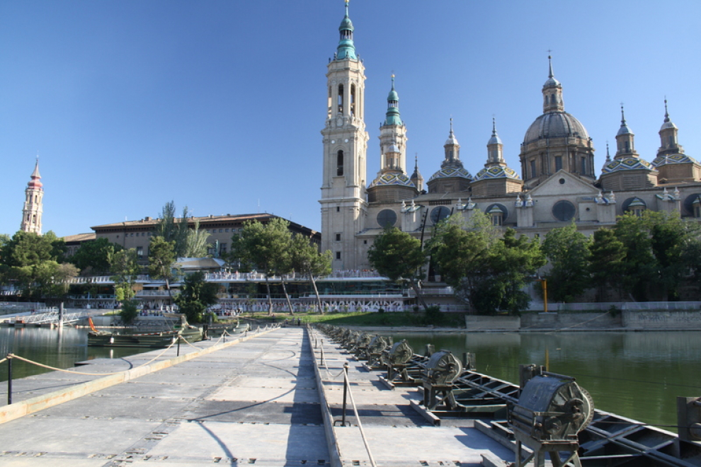Inauguración del pontón del Ebro