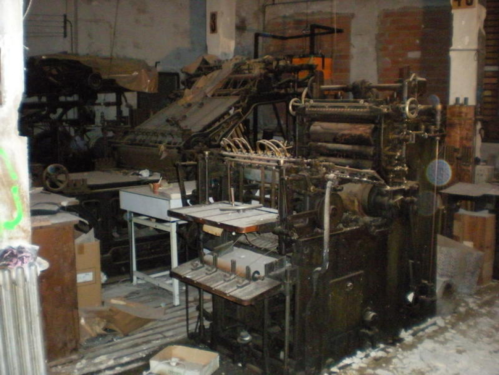 Maquinaria del siglo XVIII que permanece en la Imprenta Blasco