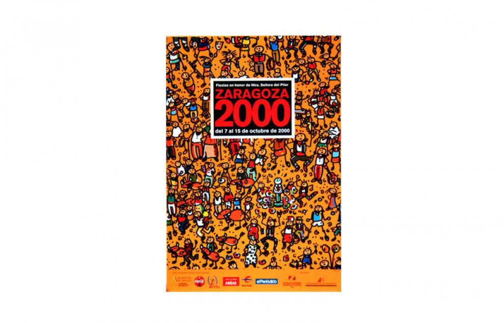 Vístete de fiesta, cartel anunciador de las Fiestas del Pilar 2000