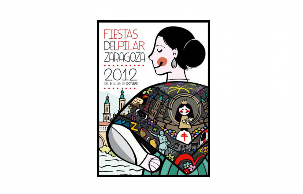 Fiestas bordadas, cartel anunciador de las Fiestas del Pilar 2012