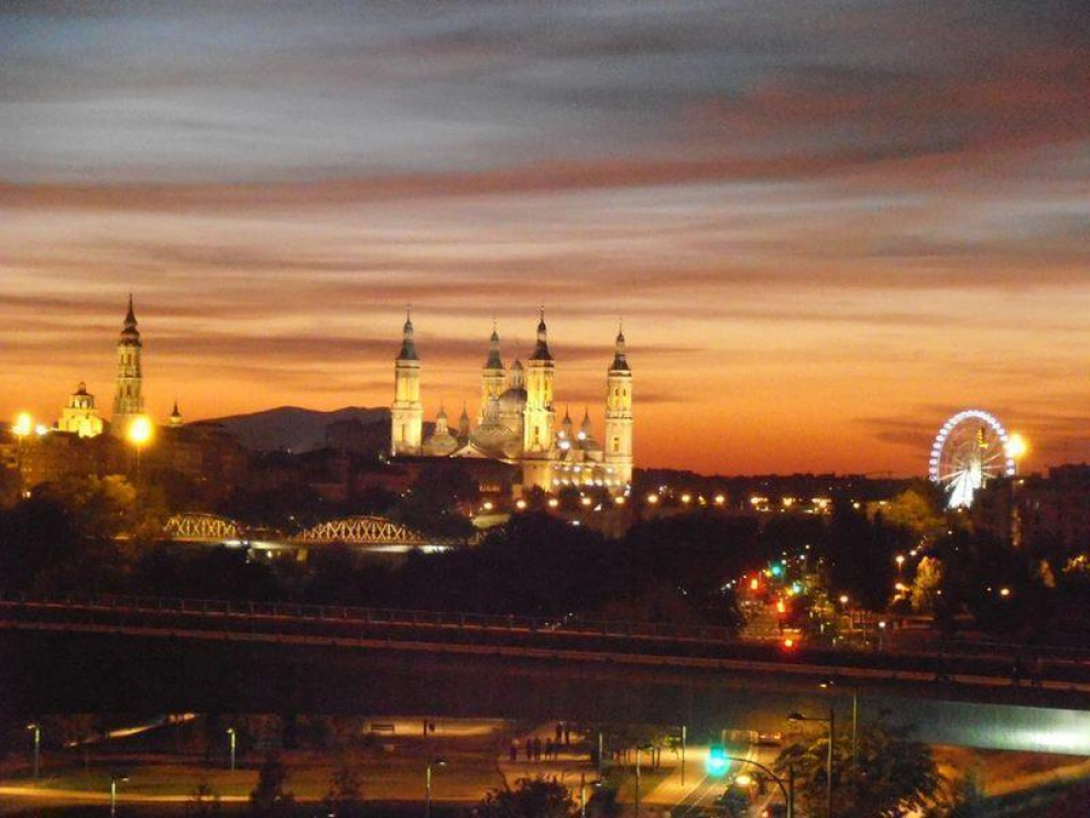 Anochecer en la ribera del Ebro