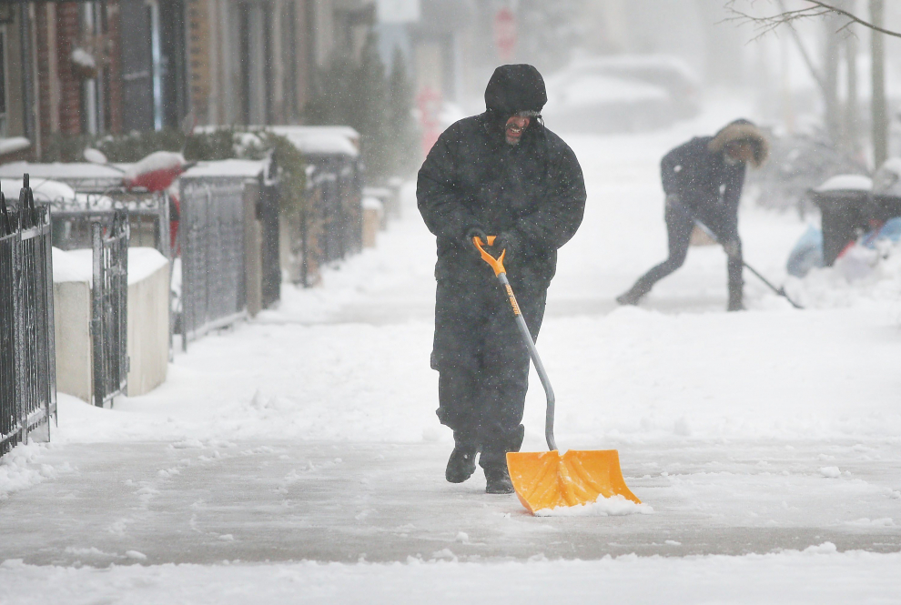 Nieva en Nueva York.