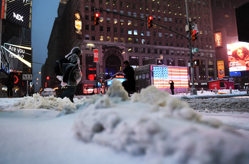 Nieva en Nueva York.